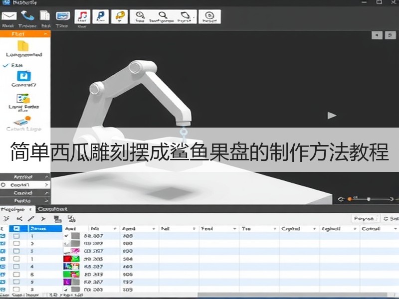 简单西瓜雕刻摆成鲨鱼果盘的制作方法教程