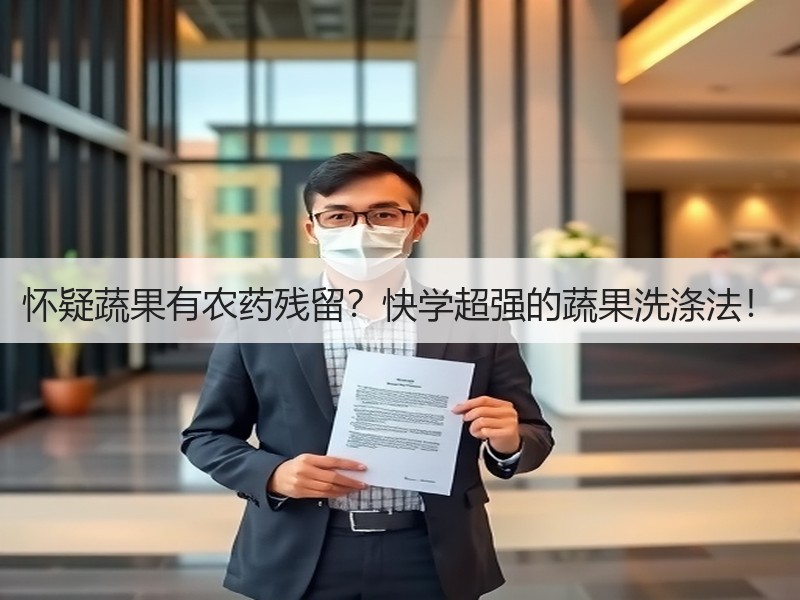 怀疑蔬果有农药残留？快学超强的蔬果洗涤法！