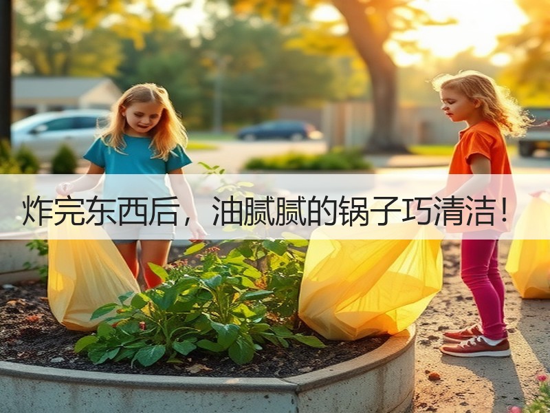 炸完东西后，油腻腻的锅子巧清洁！
