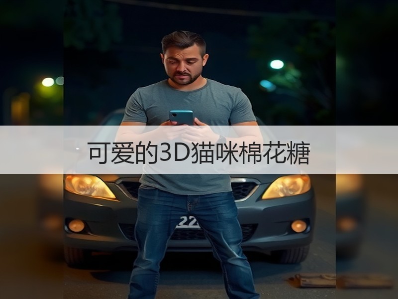 可爱的3D猫咪棉花糖